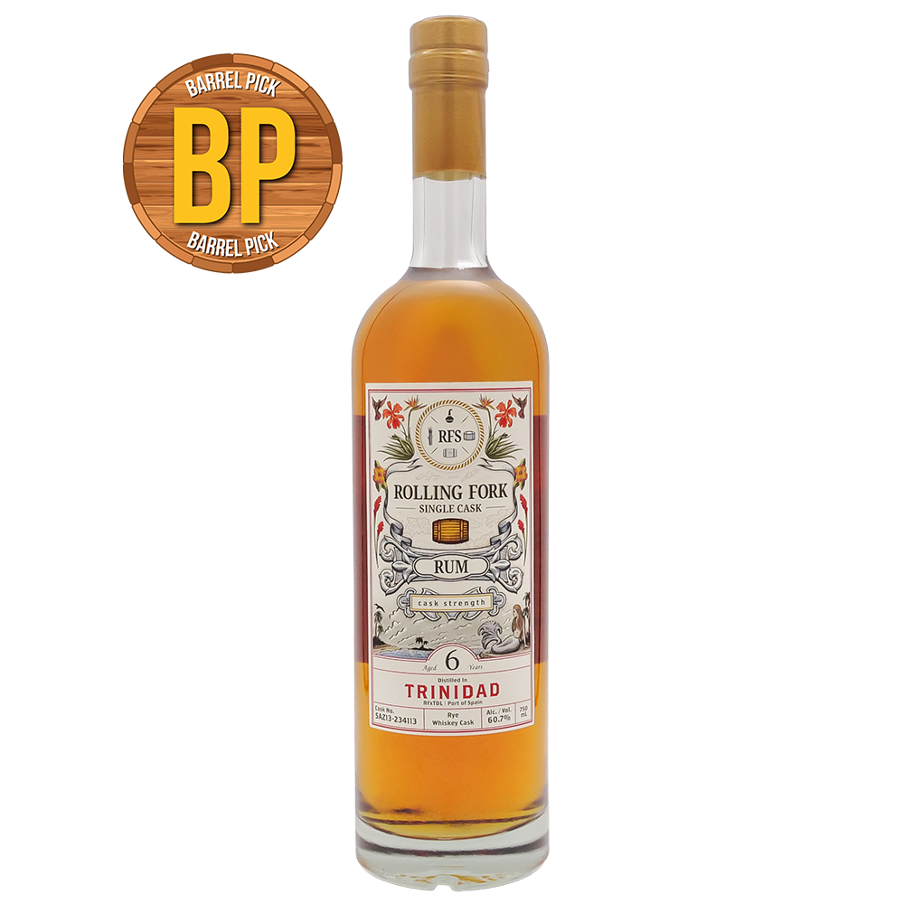 Rolling Fork 6 Year Trinidad Single Rye Cask Rum | 121.4 Proof | Brewzle Exclusive | 750ml